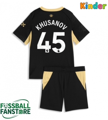 Manchester City Abdukodir Khusanov #45 Replik Auswärtstrikot Kinder 2026-27 Kurzarm (+ Kurze Hosen)